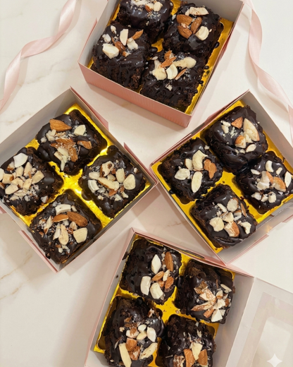 Chocolate brownies with nuts 